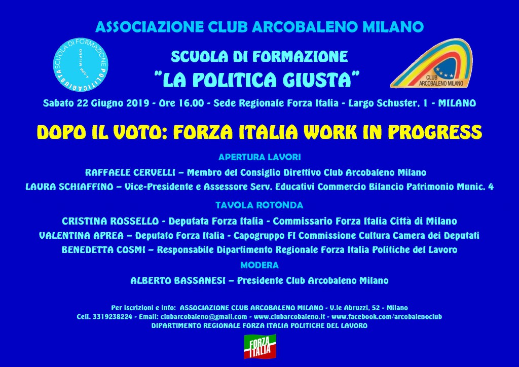 Scuola Poltica Giusta - Lezione Straordinaria - 22-06-2019 - Locandina
